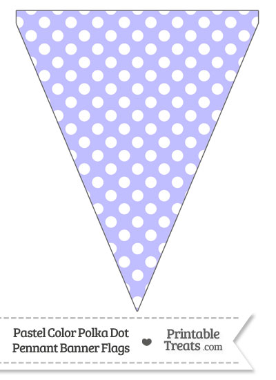 Pastel Purple Polka Dot Pennant Banner Flag from PrintableTreats.com