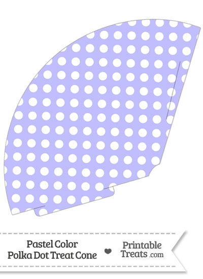 Pastel Purple Polka Dot Treat Cone from PrintableTreats.com