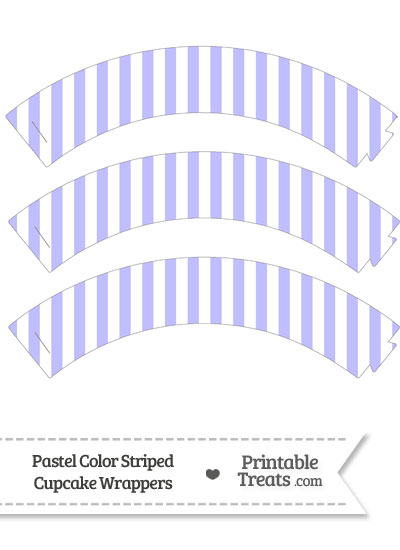 Pastel Purple Striped Cupcake Wrappers from PrintableTreats.com