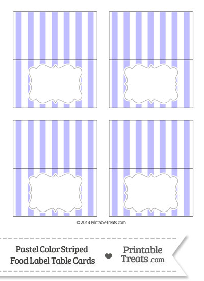Pastel Purple Striped Food Labels from PrintableTreats.com