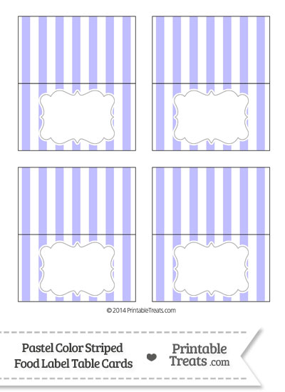 Pastel Purple Striped Food Labels from PrintableTreats.com