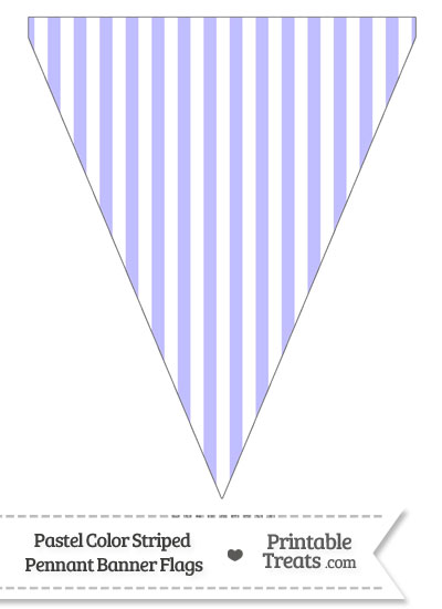 Pastel Purple Striped Pennant Banner Flag from PrintableTreats.com