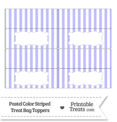 Pastel Purple Striped Treat Bag Toppers from PrintableTreats.com