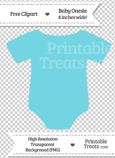 Pastel Teal Baby Onesie Clipart from PrintableTreats.com