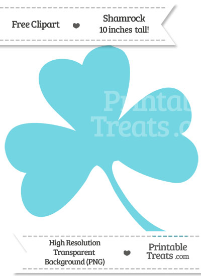 Pastel Teal Shamrock Clipart from PrintableTreats.com