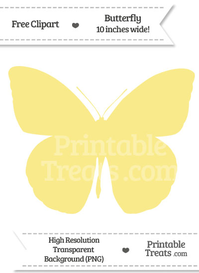 Pastel Yellow Butterfly Clipart from PrintableTreats.com