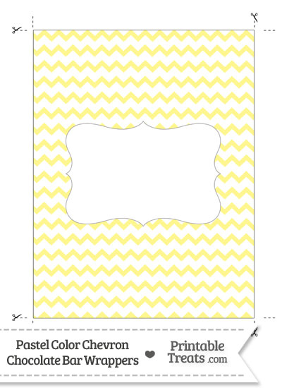 Pastel Yellow Chevron Chocolate Bar Wrappers from PrintableTreats.com