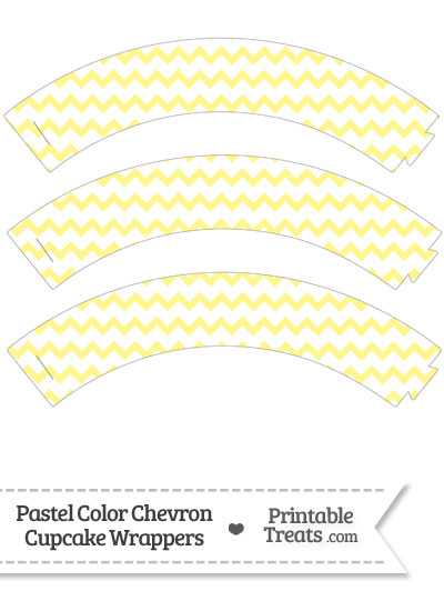 Pastel Yellow Chevron Cupcake Wrappers from PrintableTreats.com
