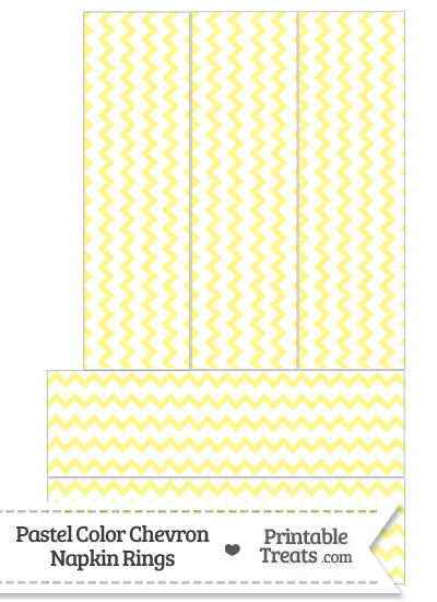 Pastel Yellow Chevron Napkin Rings from PrintableTreats.com
