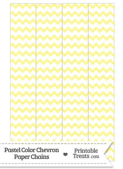 Pastel Yellow Chevron Paper Chains from PrintableTreats.com