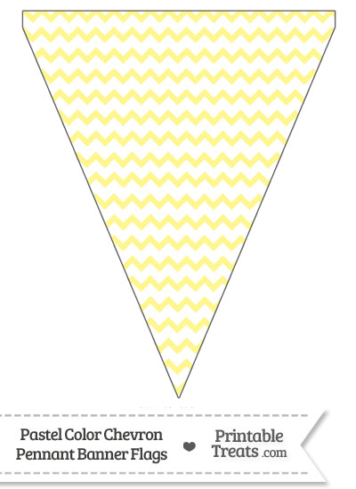 Pastel Yellow Chevron Pennant Banner Flag from PrintableTreats.com