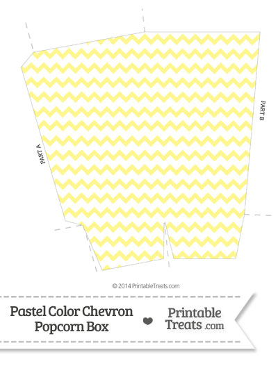 Pastel Yellow Chevron Popcorn Box from PrintableTreats.com