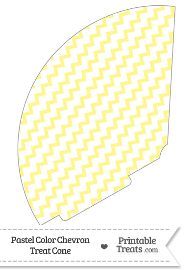 Pastel Yellow Chevron Treat Cone from PrintableTreats.com