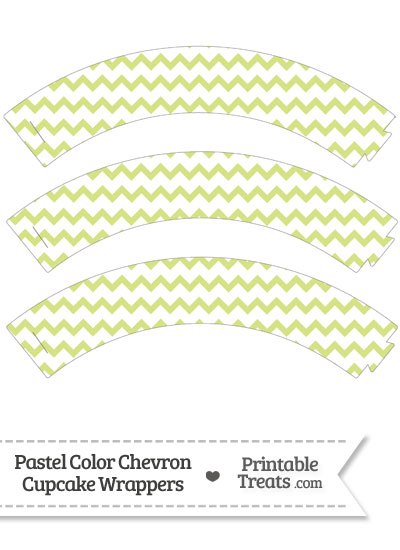 Pastel Yellow Green Chevron Cupcake Wrappers from PrintableTreats.com