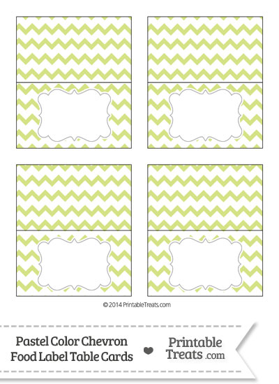 Pastel Yellow Green Chevron Food Labels from PrintableTreats.com