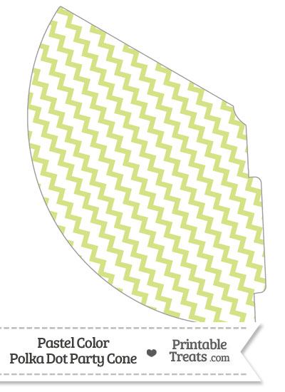 Pastel Yellow Green Chevron Party Cone from PrintableTreats.com