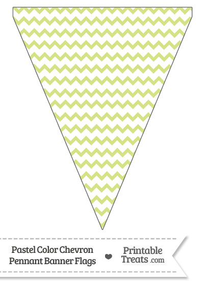 Pastel Yellow Green Chevron Pennant Banner Flag from PrintableTreats.com