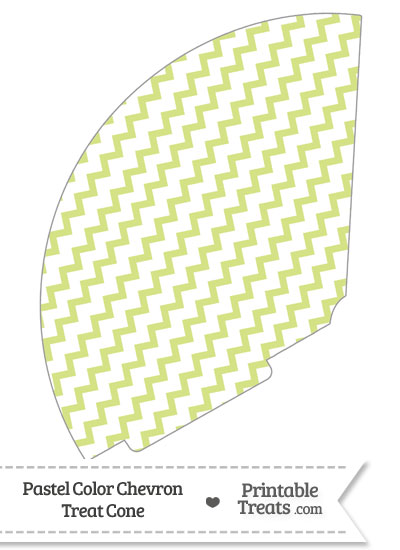 Pastel Yellow Green Chevron Treat Cone from PrintableTreats.com