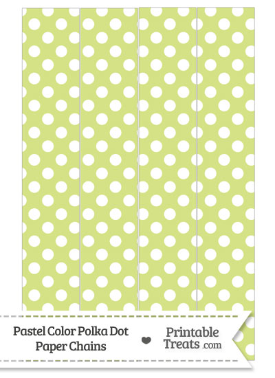 Pastel Yellow Green Polka Dot Paper Chains from PrintableTreats.com