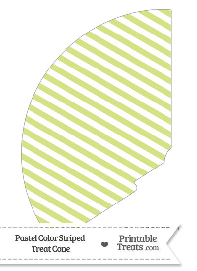Pastel Yellow Green Striped Treat Cone from PrintableTreats.com