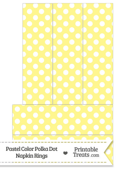 Pastel Yellow Polka Dot Napkin Rings from PrintableTreats.com