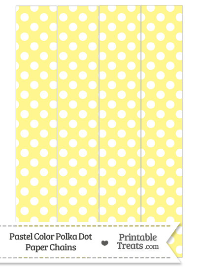 Pastel Yellow Polka Dot Paper Chains from PrintableTreats.com