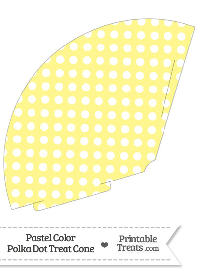Pastel Yellow Polka Dot Treat Cone from PrintableTreats.com