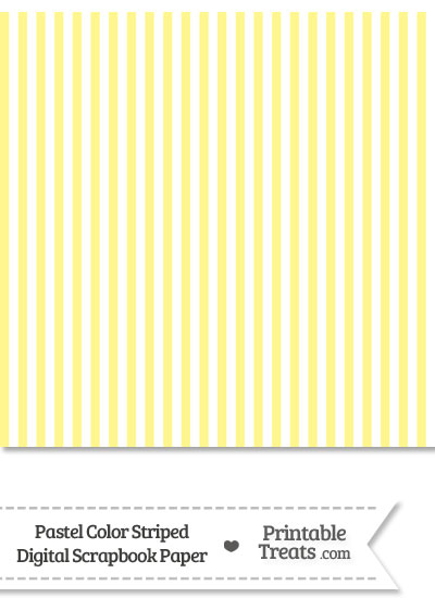 Pastel Yellow Striped Digital Scrapbook Paper from PrintableTreats.com