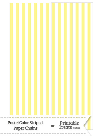 Pastel Yellow Striped Paper Chains from PrintableTreats.com