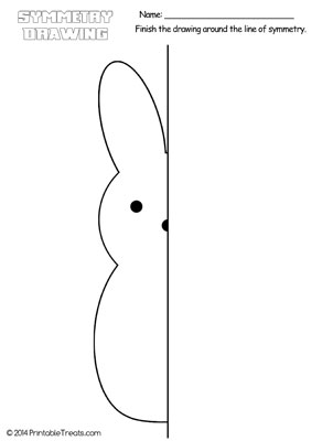 peeps bunny symmetry drawing worksheet