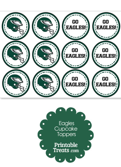 Philadelphia Eagles Cupcake Toppers from PrintableTreats.com