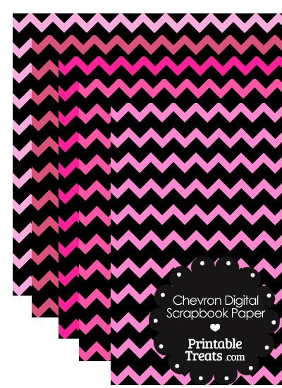 Pink and Black Chevron Digital Scrapbook Paper from PrintableTreats.com