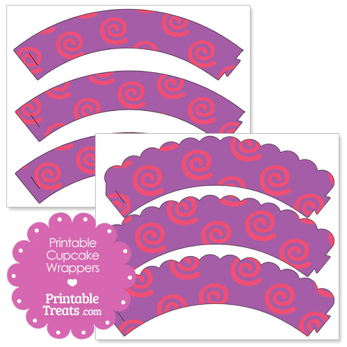 pink and purple swirls cupcake wrappers