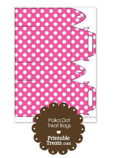 Pink and White Polka Dot Treat Bags to Print from PrintableTreats.com