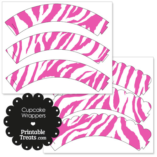 pink and white zebra print cupcake wrappers