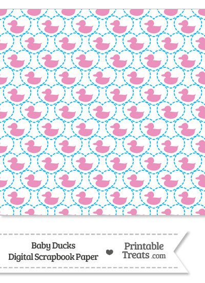 Pink Baby Ducks Digital Scrapbook Paper from PrintableTreats.com