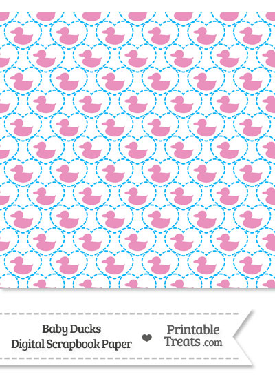 Pink Baby Ducks Digital Scrapbook Paper from PrintableTreats.com