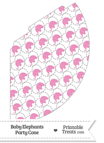 Pink Baby Elephants Party Cone from PrintableTreats.com