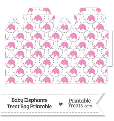 Pink Baby Elephants Treat Bag from PrintableTreats.com