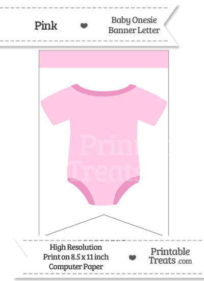 Pink Baby Onesie Bunting Banner Blank from PrintableTreats.com
