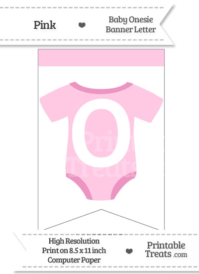Pink Baby Onesie Bunting Banner Letter O from PrintableTreats.com
