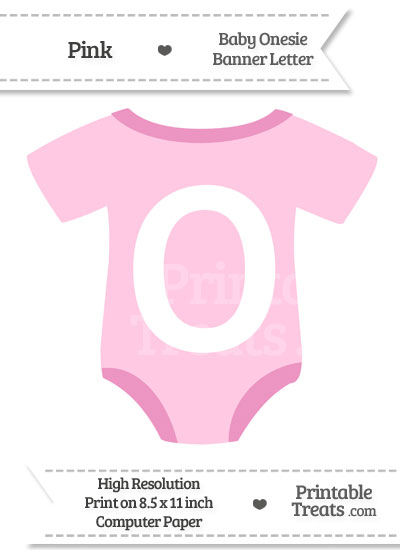 Pink Baby Onesie Shaped Banner Letter O from PrintableTreats.com