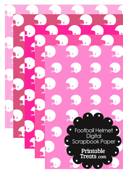 Pink Background Football Helmet Digital Scrapbook Paper from PrintableTreats.com