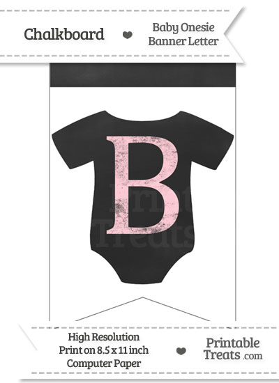 Pink Chalk Baby Onesie Bunting Banner Letter B from PrintableTreats.com