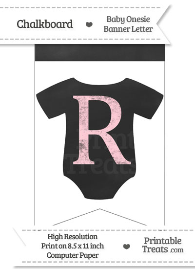 Pink Chalk Baby Onesie Bunting Banner Letter R from PrintableTreats.com