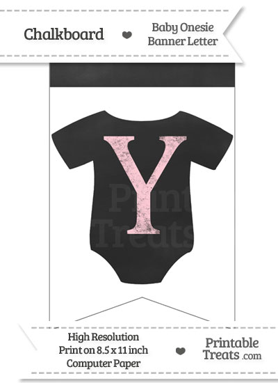 Pink Chalk Baby Onesie Bunting Banner Letter Y from PrintableTreats.com