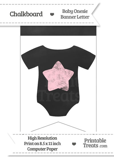 Pink Chalk Baby Onesie Bunting Banner Star End Flag from PrintableTreats.com