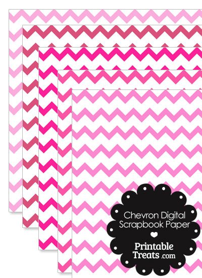 Pink Chevron Digital Scrapbook Paper from PrintableTreats.com