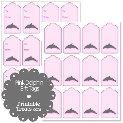 pink dolphin gift tags