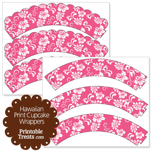 pink hawaiian print cupcake wrappers
